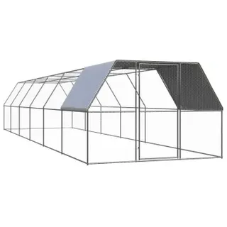 vidaXL Outdoor-Hühnerkäfig 3x12x2 m Verzinkter Stahl