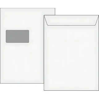 Brunnen Versandtasche C4 Fenster 120g/qm Haftklebung weiß VE=5 Stück