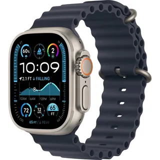 GPS + Cellular 49 mm Titangehäuse natur, Ocean Armband marine
