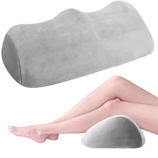 KBIBCK Venenkissen Halbrund, Knierolle, Venenkissen Beinhochlagerungskissen, Memory Foam zur Entlastung von Knie und Rücken, Sehr Gut als Beinauflage, Waschbarer Überzug, 55 x 30 x 10cm, Grau