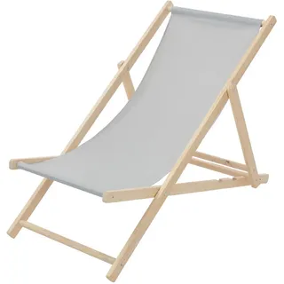 ECD Germany Sonnenliege 117 x 52 x 83 cm Hellgrau