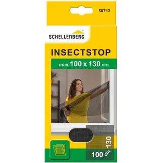 Schellenberg Fliegengitter für Fenster Polyester zuschneidbar waschbar, 100x130 cm, Anthrazit