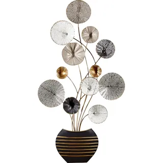 Ambia Home Wanddeko, Schwarz, Silber, Weiß, Gold, Metall, 45x91x6 cm, rostfrei, Dekoration, Skulpturen & Dekoobjekte, Wanddeko