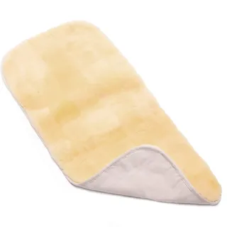 CHRIST Lammfelleinlage TREND von WERNER universale Fell Einlage für Babywanne, Kinderwagen, Buggy & Jogger, ideale Lammfell-Sitzauflage, Schaffell-Sitzeinlage für Ihr Baby, Patchwork in beige-gelb