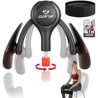 Oberschenkeltrainer, 15-70 lbs Beckenbodentrainer für Frau, Multifunktionaler Gesäßtrainer, Po Trainer mit Resistance Bands, Beinpresse für Zuhause, Beckenboden Trainingsgerät zum Formen (Black)