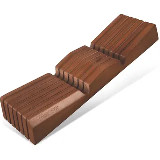 NIROSTA Schubladeneinsatz für Messer aus nachhaltigem Buchenholz – Unbestückter Messereinsatz für die Schublade mit Platz für 6 Messer – Schützt die Klingen deiner Küchenmesser