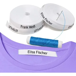 Baumwolle Namensschilder zum Einnähen, Bänder zum Festnähen, Waschbeständige Etiketten für Schulen, Kindergärten und Wohnungen, Nachhaltig