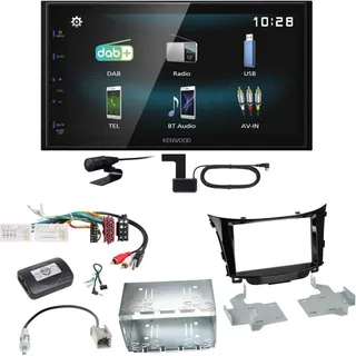 Kenwood DMX-125DAB Bluetooth MP3 USB DAB+ Einbauset für Hyundai i30 GD GDH