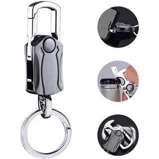 SHULLIN Schlüsselanhänger Zinklegierung schlüsselbund Autoschlüsselkette multifunktionale Schlüsselbund mit Bierflaschenöffner Fingertip Gyroskop Handyhalterfunktion - 10