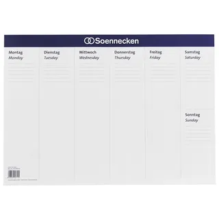 SOENNECKEN Schreibunterlage 3666 58,9x41,9cm Papier 20Bl. weiß/blau