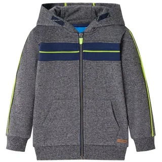 vidaXL Kinder Kapuzenpullover mit Reißverschluss Pullover Sweatshirt Grau Melange 92 - 92