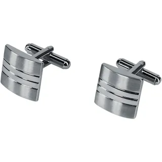 Manschettenknöpfe FIRETTI "matt glänzende Optik", grau (metallfarben), Manschettenknöpfe, Damen, L: 15mm, Metall, B:15mm