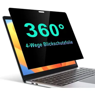 STARY 360° Blickschutzfolie für MacBook Pro 13 zoll (2016-2022) & MacBook Air 13 zoll (2018-2021),Selbstklebende 4-Wege Sichtschutz Folie,Anti Spy Anti Blendfrei und Nicht entfernbar Sichtschutzfilter