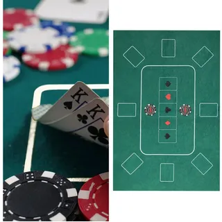 CEPEWA Spieltisch Pokertischauflage 60x90cm Filz grün bedruckt