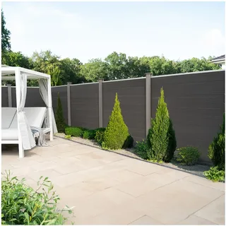 Home Deluxe WPC Sichtschutzzaun CALLADO - 4 x Element + 6 x Pfosten