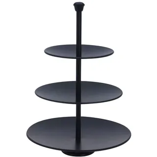 Excellent Houseware Etagere 3 Ebenen Ø25/20,5/16,5xH36,5cm Metall Schwarz