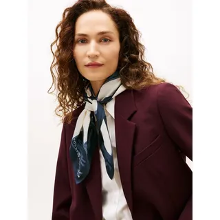 Tommy Hilfiger Seidentuch TOMMY HILFIGER "TH FLAG FLORAL SILK LARGE SQUARE", Damen, navy poppy print, Web, Seide, geblümt, Modetücher Seidentuch