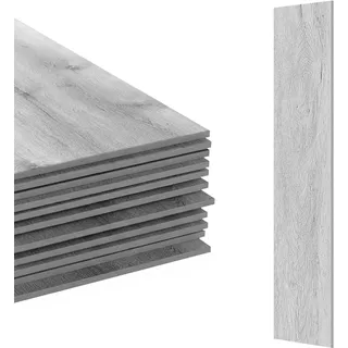 Relaxdays PVC Bodenbelag selbstklebend, Holzoptik, Bad, Küche, Klebefliese 91x15cm rutschfest, hellbraun