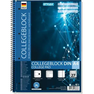 Stylex Collegeblock Spirale, DIN A4 liniert