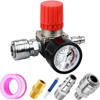 Preciva Druckminderer mit Manometer 175 PSI 1/4 Zoll