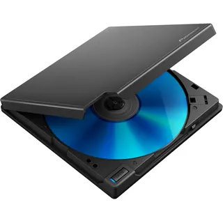 Pioneer Externes Blu-ray-Laufwerk BDR-XD08TB, USB 3.2 Gen1 (USB-Typ-C) / 2.0, schlanker tragbarer BD/DVD/CD-Brenner