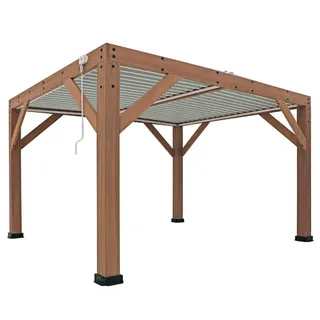 Westmann Zedernholz Pavillon mit Lamellendach Karl 1311 | 396x335x251 cm