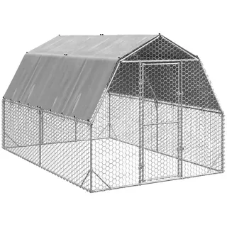 vidaXL Hühnerstall 250 x 400 x 225 cm silber