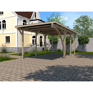 Weka Einzelcarport 606 A 3,00 x 6,00 m kdi mit Rundbogen