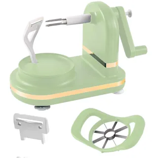 Apfelschäler, Kartoffelschäler, Gemüse- und Obstschäler, Kartoffelschälmaschine, Apfelschälmaschine 3 in 1 für das Schneiden (Hellgrün)
