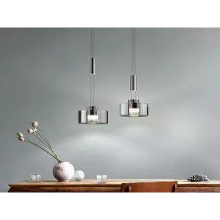 Fischer & Honsel LED-Pendelleuchte Lavin Alu, Eisen, Stahl Metall Grau Rauch