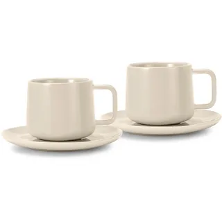 Tchibo - 2 Kaffeetassen mit Untertassen, Beige