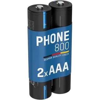 Ansmann Telefon Akku AAA 800mAh 1,2V, 2 Stück, DECT - Schwarz