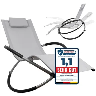Melko Relaxliege Relaxliege Sonnenliege Liegestuhl Faltbar Strandliege Schaukelstuhl, Stück, Maximale Belastung: 200kg grau
