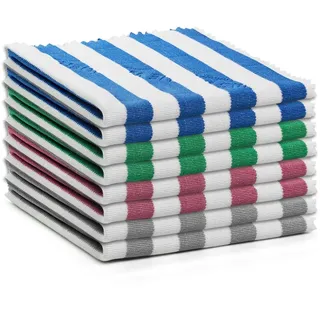 Das blaue Wunder | Brillant Premium Brillenputztuch 8er-Set | 20 cm x 20 cm | streifenfrei, fusselfrei, Bambus Reinigungstuch für Brillen | Brillentuch (1, bunt)