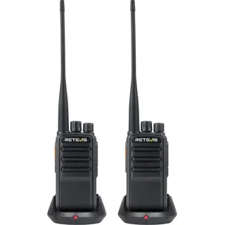 Retevis RB669 Freenet Funkgeräte, 6 Freenet Kanäle und 16 PMR446, Deutsches Sprachsystem, Typ C und USB-Ladestation, Freenet Funkgerät Set 2er - Schwarz