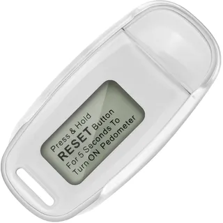 Flintronic 3D-Schrittzähler, tragbarer USB-wiederaufladbarer Sport-Schrittzähler mit Lanyard, verfolge Schritte in Echtzeit, für ältere Kinder/Fitness Herren/Frauen/Ältere, Weiß