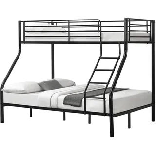 neu.haus Etagenbett Sortland 200x140/90 cm Schwarz