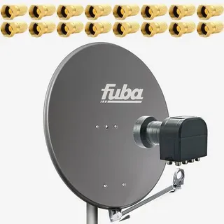 Premium X Set Fuba DAL 800 A 80cm Schüssel Alu Spiegel Anthrazit mit DEK 818 Octo LNB 8 Teilnehmer HDTV 4K 3D kompatibel 16x F-Stecker