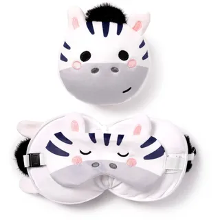 relaxeazzz Schlafmaske Reisekissen für Kinder Plüsch Bali Zebra Relaxeazzz