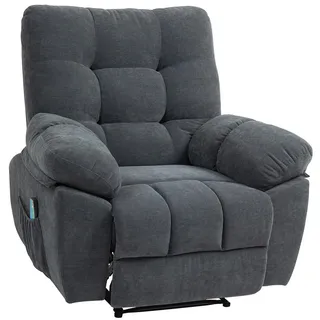 Homcom Relaxsessel mit Liegefunktion Massagesessel elektrisch 100 x 107 x 102 cm Silber