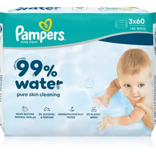 Pampers 99% Water Baby Wipes feuchte Feuchttücher für Kinder 3x60 St.
