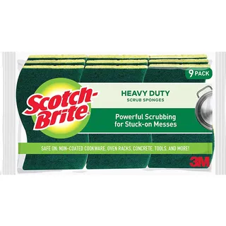 3M Scotch SB-S Scotch-Brite-Schwämme: heavy duty scrub sponge / 9-pack (Gelb und Grün)