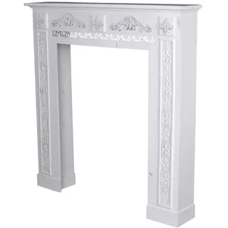 KAMINSIMS KAMINVERKLEIDUNG SHABBY KAMINUMRANDUNG WEISS DEKOKAMIN Kaminkonsole