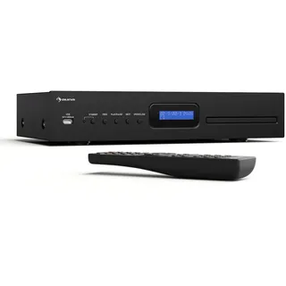 Auna Art22 CD Player HiFi Mit Slot-In Laufwerk, USB-Eingang, CD-MP3 Wiedergabe, Fernbedienung, Optische & Koaxiale Ausgänge – 130 W – Schwarz