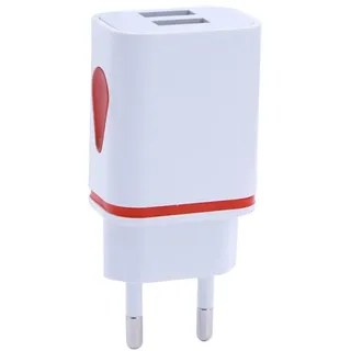 HOMSFOU Led Nachtlicht Ladeadapter Mit USB Ports Wasserdrop Design Kompatibel Für Smartphones Reisestecker Mit Eu Plug Rot Für Zuhause Und Unterwegs