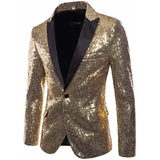 FULUJIDI Sakkos Anzüge Glänzend Gold Pailletten Glitzer Verzierte Blazer Jacke Herren Prom Anzug Blazer Herren Kostüm Bühnen Kleidung Für Sänger
