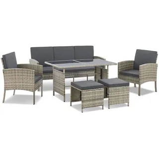 Juskys Turin Set 6-tlg. Grau Meliert