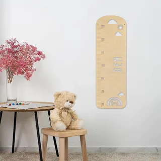LAUBLUST Messlatte für Kinder - Personalisiert mit Name - Sonnenschein Motiv | ca. 72x23cm, Holz | Geschenk fürs Kind