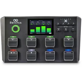 SHEERAN LOOPER X Multi-Track Looper Workstation mit 8 Pedalen für Gitarre, Bass, Keyboard, Vocals, mit Touch Screen, Multi-FX Engine, Audio-Interface