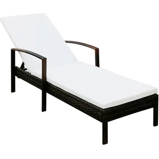vidaXL Sonnenliege 195 x 68 x 52 cm braun/cremeweiß